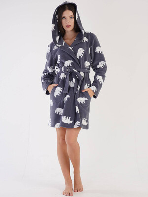 Купить Флисовый домашний халат с капюшоном VIENETTA 3041800088 в Украина в Lingerie.ua - Одяг для дому та відпочинку, Фото 2