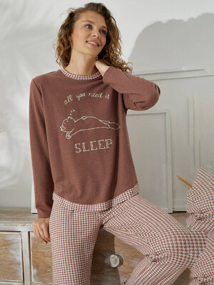 Купить Кашемировая пижама с длинным рукавом SEVIM 15193 в Украина в Lingerie.ua - Одяг для дому та відпочинку, Фото 4