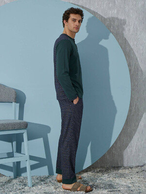 Купить Бавовняна піжама з довгим рукавом SEVIM 9425 в Украина в Lingerie.ua - Одяг для дому та відпочинку, Фото 4