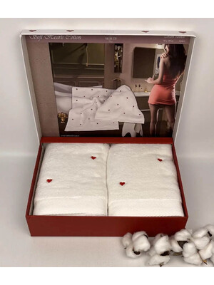 Купить Набор махровых полотенец MAISON D`OR Soft Hearts  в Украина в Lingerie.ua - Одяг для дому та відпочинку, Фото 1