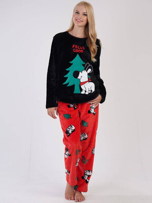 Купить Плюшевая теплая пижама с новогодним принтом VIENETTA 3040220232 в Украина