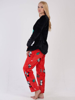 Купить Плюшевая теплая пижама с новогодним принтом VIENETTA 3040220232 в Украина в Lingerie.ua - Одяг для дому та відпочинку, Фото 2