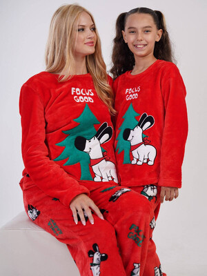 Купить Плюшевая теплая пижама с новогодним принтом VIENETTA 3040220232 в Украина в Lingerie.ua - Одяг для дому та відпочинку, Фото 5