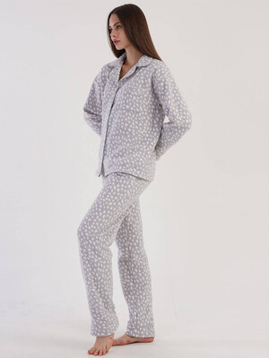 Купить Флисовая пижама женская на пуговицах VIENETTA 3030572640 в Украина в Lingerie.ua - Одяг для дому та відпочинку, Фото 3