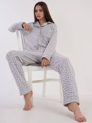 Купить Флисовая пижама женская на пуговицах VIENETTA 3030572640 в Украина в Lingerie.ua - Одяг для дому та відпочинку, Фото 5