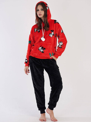 Купить Теплый костюм из велсофта с капюшоном VIENETTA 3052150232 в Украина в Lingerie.ua - Одяг для дому та відпочинку, Фото 2