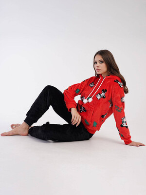 Купить Теплый костюм из велсофта с капюшоном VIENETTA 3052150232 в Украина в Lingerie.ua - Одяг для дому та відпочинку, Фото 4