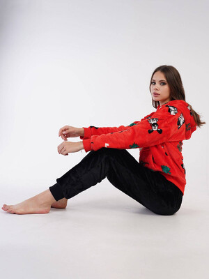 Купить Теплый костюм из велсофта с капюшоном VIENETTA 3052150232 в Украина в Lingerie.ua - Одяг для дому та відпочинку, Фото 6