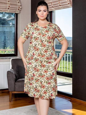 Купить Летний халат большого размера на пуговицах COCOON J4-4110 в Украина в Lingerie.ua - Одяг для дому та відпочинку, Фото 2