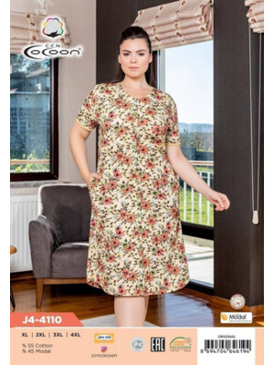 Купить Летний халат большого размера на пуговицах COCOON J4-4110 в Украина в Lingerie.ua - Одяг для дому та відпочинку, Фото 5