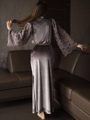 Купить Халат королевский бархат с кружевом на сетке LINGERIE 170501 в Украина в Lingerie.ua - Одяг для дому та відпочинку, Фото 19