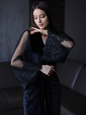 Купить Халат королевский бархат с кружевом на сетке LINGERIE 170501 в Украина в Lingerie.ua - Одяг для дому та відпочинку, Фото 14