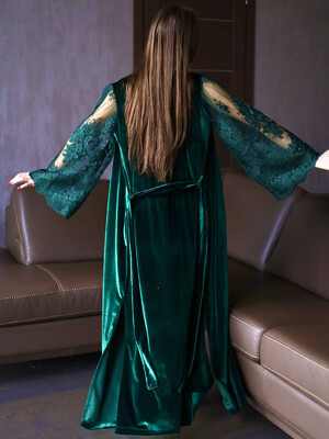 Купить Халат королевский бархат с кружевом на сетке LINGERIE 170501 в Украина в Lingerie.ua - Одяг для дому та відпочинку, Фото 8