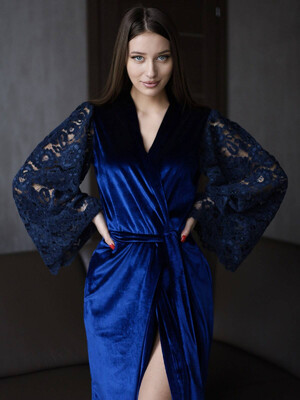 Купить Халат королевский бархат с кружевом на сетке LINGERIE 170501 в Украина в Lingerie.ua - Одяг для дому та відпочинку, Фото 20