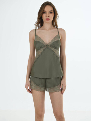 Купить Шелковый комплект из майки и шорт с кружевом VIENETTA 1611985073 в Украина в Lingerie.ua - Одяг для дому та відпочинку, Фото 6