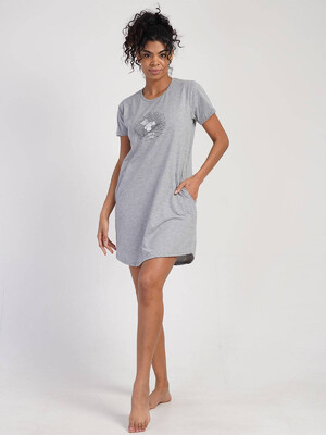 Купить Хлопковая туника с коротким рукавом и карманами VIENETTA 3111760000 в Украина в Lingerie.ua - Одяг для дому та відпочинку, Фото 2