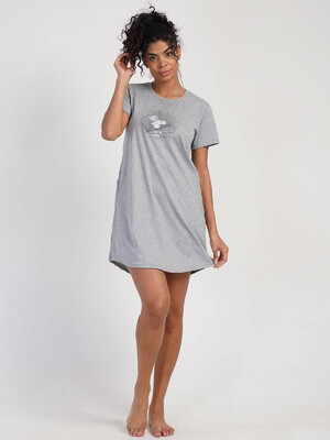 Купить Хлопковая туника с коротким рукавом и карманами VIENETTA 3111760000 в Украина в Lingerie.ua - Одяг для дому та відпочинку, Фото 4