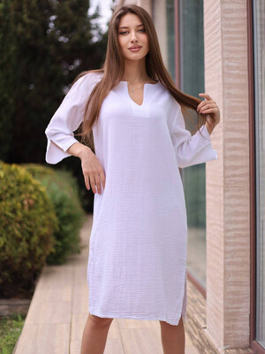 Купить Муслиновая туника миди с разрезами SoftShow 001 в Украина в Lingerie.ua - Одяг для дому та відпочинку, Фото 2