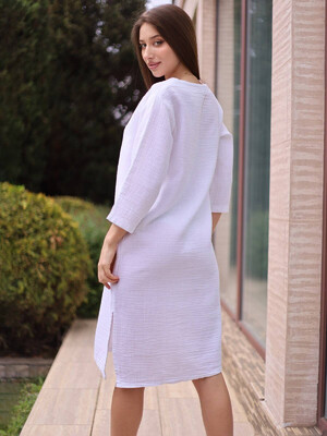 Купить Муслиновая туника миди с разрезами SoftShow 001 в Украина в Lingerie.ua - Одяг для дому та відпочинку, Фото 3