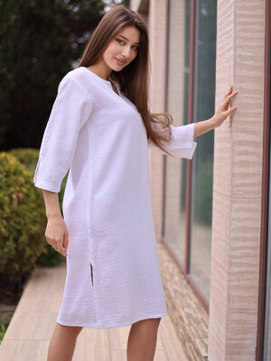 Купить Муслиновая туника миди с разрезами SoftShow 001 в Украина в Lingerie.ua - Одяг для дому та відпочинку, Фото 4