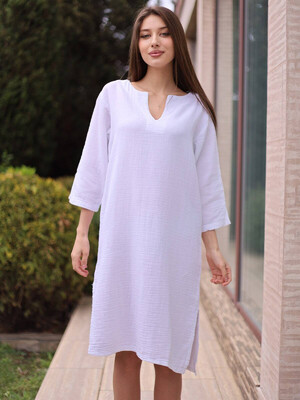 Купить Муслиновая туника миди с разрезами SoftShow 001 в Украина в Lingerie.ua - Одяг для дому та відпочинку, Фото 5