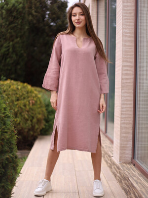 Купить Муслиновая туника миди с разрезами SoftShow 001 в Украина в Lingerie.ua - Одяг для дому та відпочинку, Фото 8