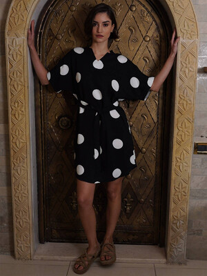 Купить Туника из штапеля в крупный горох VIENETTA 3114536884 в Украина в Lingerie.ua - Одяг для дому та відпочинку, Фото 2