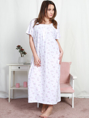 Купить Длинная ночная сорочка с коротким рукавом VIENETTA 1605240205 в Украина в Lingerie.ua - Одяг для дому та відпочинку, Фото 1