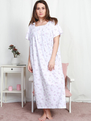 Купить Длинная ночная сорочка с коротким рукавом VIENETTA 1605240205 в Украина в Lingerie.ua - Одяг для дому та відпочинку, Фото 2