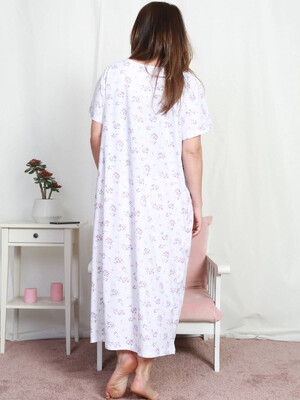 Купить Длинная ночная сорочка с коротким рукавом VIENETTA 1605240205 в Украина в Lingerie.ua - Одяг для дому та відпочинку, Фото 4