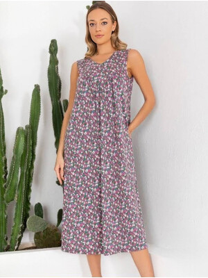 Купить Платье летнее без рукавов с цветочным принтом COCOON K5-5313 в Украина