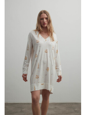 Купить Хлопковая домашняя туника с длинным рукавом HAYS 40202 в Украина в Lingerie.ua - Одяг для дому та відпочинку, Фото 2