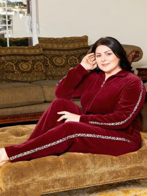 Купить Велюровый костюм большого размера с лампасами COCOON O61-1192 в Украина в Lingerie.ua - Одяг для дому та відпочинку, Фото 2