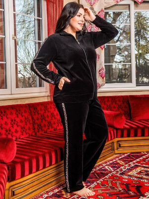 Купить Велюровый костюм большого размера с лампасами COCOON O61-1192 в Украина в Lingerie.ua - Одяг для дому та відпочинку, Фото 6
