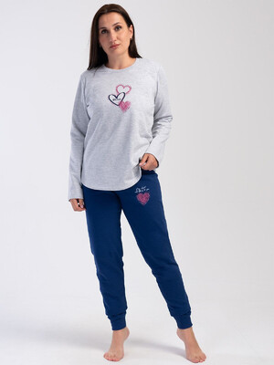 Купить Байковая женская пижама большого размера VIENETTA 4030300000 в Украина