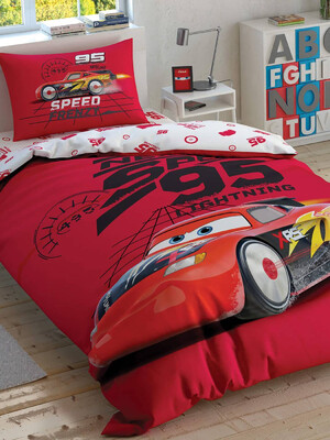 Купить Односпальный комплект постельного белья TAC Disney Cars Speed Frenzy с простыней на резинке в Украина