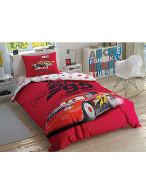 Купить Односпальний комплект постільної білизни TAC Disney Cars Speed Frenzy з простирадлом на резинці в Украина в Lingerie.ua - Одяг для дому та відпочинку, Фото 2