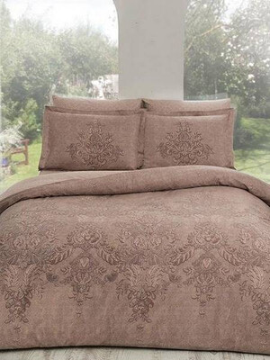 Купить Двуспальный комплект постельного белья TAC Saten Delux Romaine в Украина в Lingerie.ua - Одяг для дому та відпочинку, Фото 1