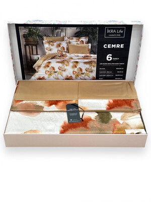 Двуспальный комплект постельного белья IKRA LIFE Saten Silk CEMRE