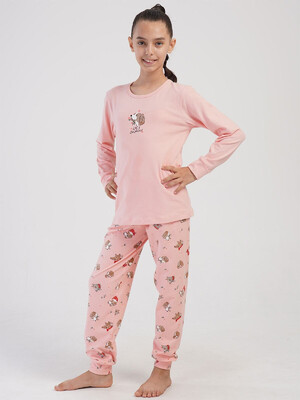 Купить Хлопковый домашний костюм с длинным рукавом VIENETTA PINK 4040355109 в Украина в Lingerie.ua - Одяг для дому та відпочинку, Фото 4