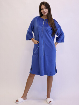 Купить Велюровый теплый женский халат на молнии LINGERIE 170652 Trapeze в Украина