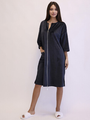 Купить Велюровий теплий жіночий халат на блискавці LINGERIE 170652 Trapeze в Украина в Lingerie.ua - Одяг для дому та відпочинку, Фото 3