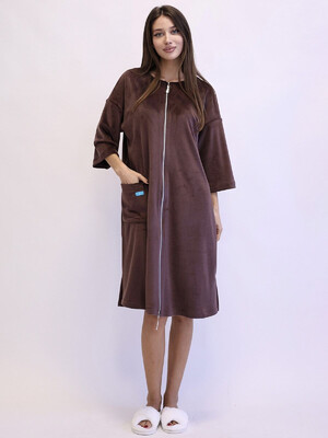 Купить Велюровий теплий жіночий халат на блискавці LINGERIE 170652 Trapeze в Украина в Lingerie.ua - Одяг для дому та відпочинку, Фото 6