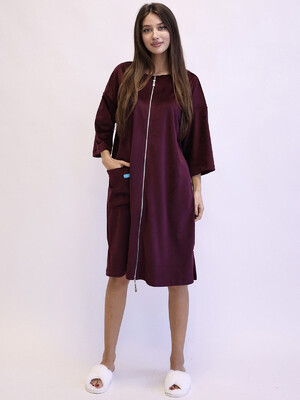 Купить Велюровий теплий жіночий халат на блискавці LINGERIE 170652 Trapeze в Украина в Lingerie.ua - Одяг для дому та відпочинку, Фото 7