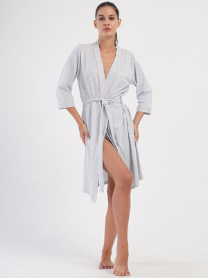 Купить Хлопковый домашний халат женский VIENETTA 4053590000 в Украина в Lingerie.ua - Одяг для дому та відпочинку, Фото 6