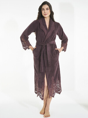Купить Женский махровый халат с кружевом NUSA 4355 в Украина в Lingerie.ua - Одяг для дому та відпочинку, Фото 3