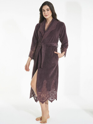 Купить Женский махровый халат с кружевом NUSA 4355 в Украина в Lingerie.ua - Одяг для дому та відпочинку, Фото 5