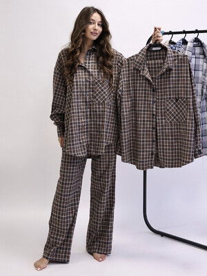 Купить Фланелевая мужская классическая пижама в клетку LNGR 170737 в Украина в Lingerie.ua - Одяг для дому та відпочинку, Фото 3