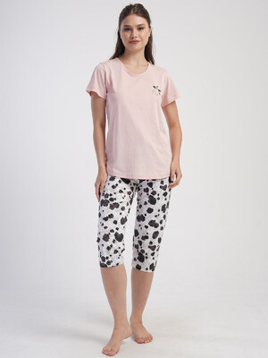 Купить Хлопковый комплект из футболки и капри VIENETTA 4050020046 в Украина в Lingerie.ua - Одяг для дому та відпочинку, Видео