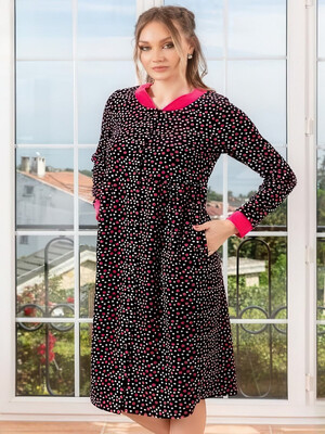 Велюровый халат женский на пуговицах COCOON O22-1417